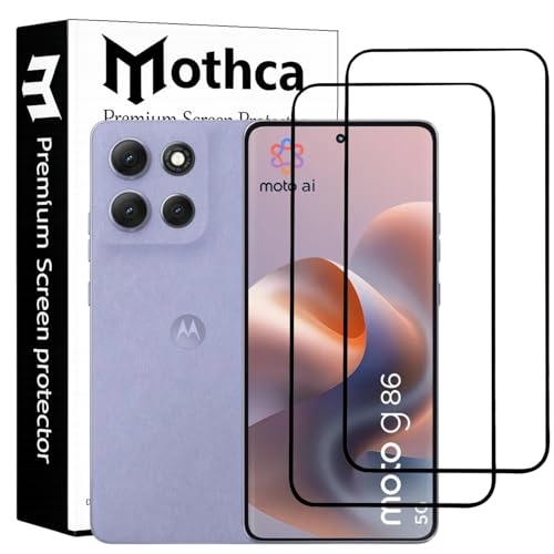 Image of Mothca Military-Grade Tempered Glass Screen Protector Compatible for Moto G86 with Edge to Edge Coverage - Case Friendly, Anti-Scratch & Bubble-Free Installation Kit (Pack of 2)