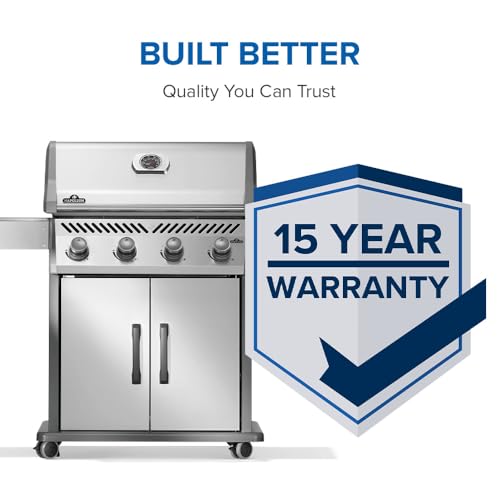 Image of Napoleon Rogue 525 Natural Gas Grill, Stainless Steel, Durable 4-Burner Gas Grill
