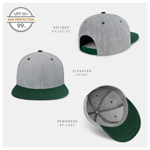Image of CHOK.LIDS Classic Snapback Flat Bill Hat Blank Adjustable Baseball Cap | Structured high crown, flat visor, blank front for customization, adjustable snap closure, trendy everyday style