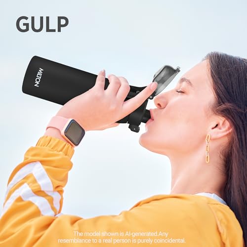 Image of Milton Dual Flow 600 Thermosteel Water Bottle 595 ml with One Touch Safety Lock & Twin Lid Sip or Gulp,Long Hours Hot & Cold,Leak Proof,ISI Certified,Vacuum Insulated,for Office,Gym,School,Black