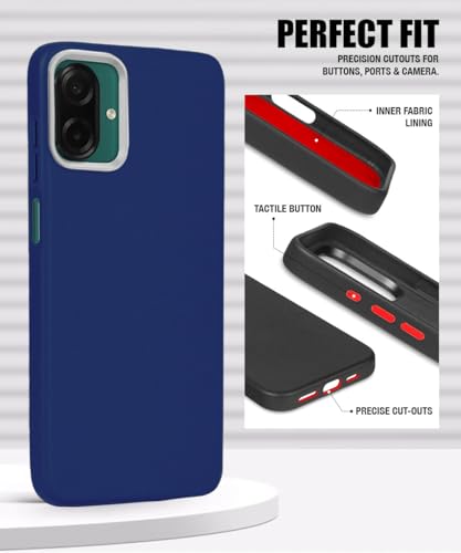 Image of WOW IMAGINE Back Cover for Samsung Galaxy M17e 5G | F70e 5G | M07 | F07 | A07 | A07 5G | Ultra Slim Flexible Non-Slip Grip | Inner Fabric | Metal Camera Ring & Lightweight Soft Mobile Case - Blue