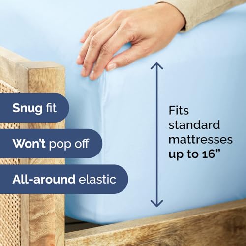 CGK Unlimited Cotton Sheet Set Light Blue thumbnail 7