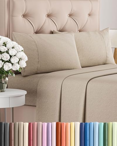 La Mejor Selección de Twin-sets para Mujer los mejores 10. 41 Juego de sábanas de 4 piezas individuales, transpirables y refrescantes, sábanas de lujo para mujeres, hombres, niños y adolescentes, suaves y sin arrugas, sábanas de color...