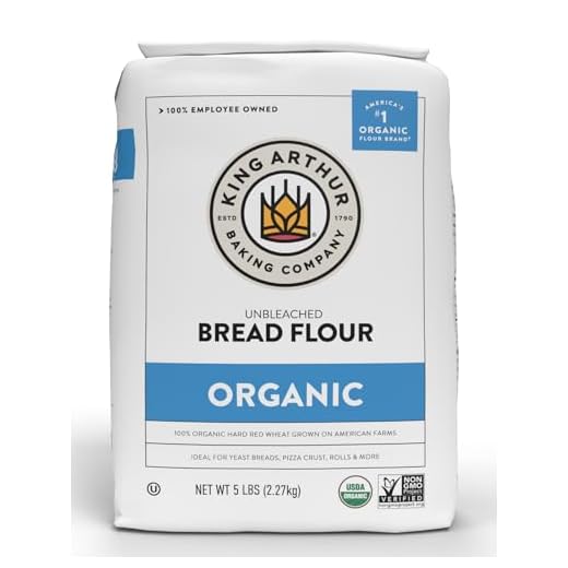King Arthur Unbleached Organic Bread Flour - High Protein 12.7% for Lofty Yeasted Breads, Non-GMO, Kosher Certified - Premium Baking Flour for Artisan Loaves, Pizza Dough, and Sourdough (5 lbs)
