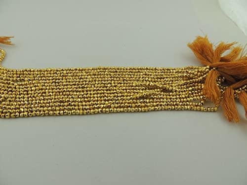 Pyrite naturelle facettée LKBEADS : finissez-en avec les perles ternes grâce à ce lot doré brillant