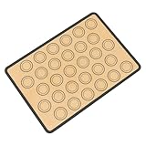 Silicone Baking Mat,42 × 29.5cm Nonstick Heat Resistant Oven Mats Toaster Liner Sheet for Making Macaroon, Pizza, Cookie, Pastry, Bread, Bun,30 Baking Rings