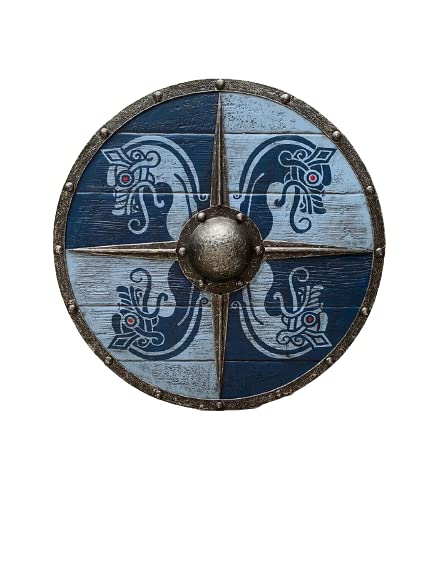 Medieval Viking Armor Shield Medieval 24'' Round Shield Wooden Shield (10) Multicolor, Blue, 24 Inch
