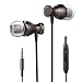Earphones, Hhusali Magnet Attraction Spot In-Ear Earbuds Headphones Headset Stereo Bass with Mic(Black)