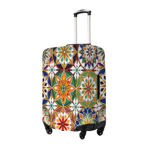 Ethnic Flower Mandala Stretchable Luggage Covers for Suitcase TSA Approved, Dust Proof and Scratch Resistant Travel Luggage Protector for Carry On (22-24 in)2