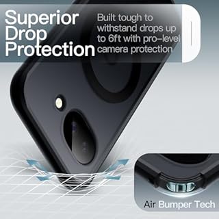 JETech Cover Magnetica per Google Pixel 10a, Compatibile con MagSafe, Custodia Antiurto per Telefono con Retro Opaco Traslucido (Nero)