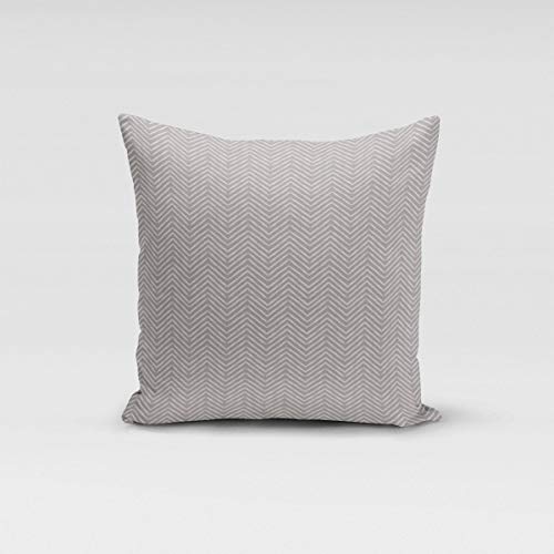 SCHÖNER LEBEN. Housse de coussin en zigzag - Gris - Différentes tailles - Dimensions : 40 x 40 cm