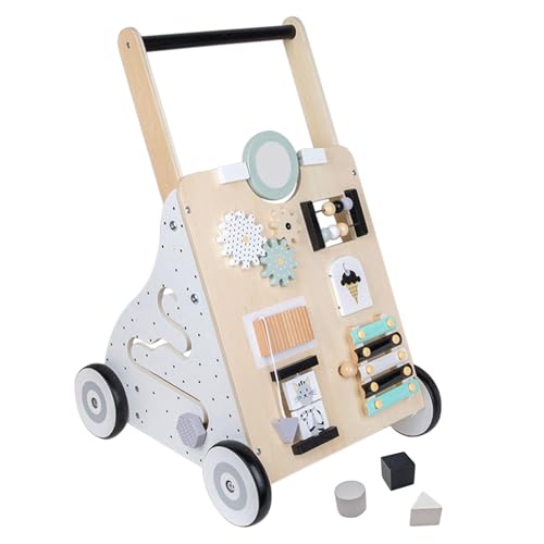 Caossuixin Lauflernwagen Holz 9-in-1 Aktivität Lauflernhilfe Baby mit...