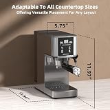 Compact Espresso Machine with Milk Frother, 20-Bar Pump Digital Touchscreen | 1350W Fast Heat, Easy-to-Use Stainless Steel Coffee Maker, 41oz Removable Water Tank for Cappuccino & Latte at Home or Office