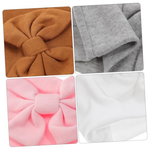 Gorros de algodón transpirables para recién nacido, gorritos suaves y cálidos con lazo 2