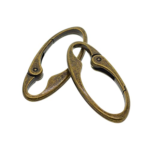 MagiDeal 2pcs Crochets Mousqueton Ovale Mousquetons Clip Porte-clés Vintage Bronze Printemps Bricolage