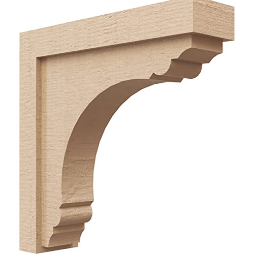 4"W x 16"D x 16"H Thin Warren Rough Cedar Woodgrain TimberThane Corbel, Primed Tan