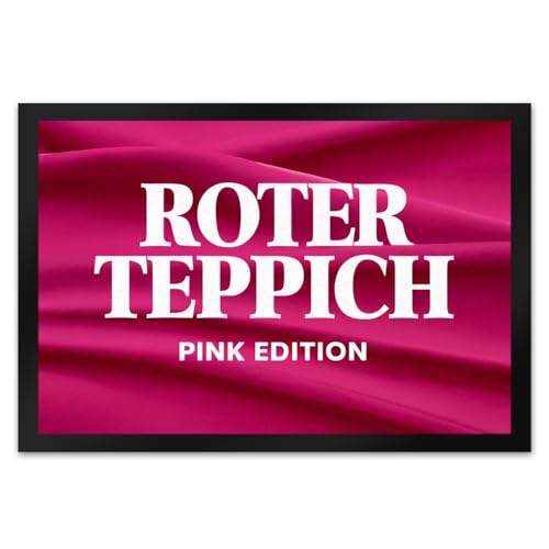 speecheese Roter Teppich Pink Edition Fußmatte XL in 40x60 cm mit auffälligem Design pinkem Hintergrund minimalistischer Stil modernes Upgrade für Ihr Zuhause