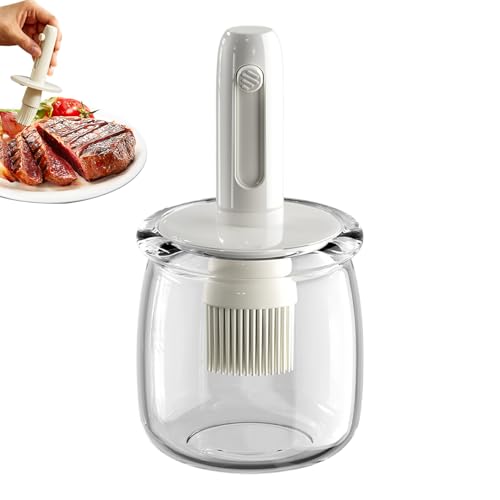 Oil Storage Container, Extendable Oil Container with Brush, Multifunctional & Sauce Holder for Household and Catering