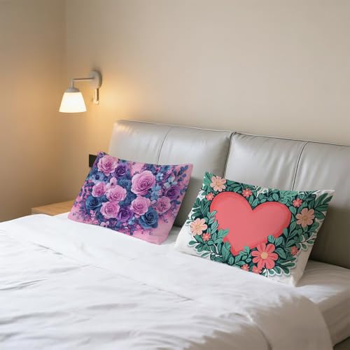 Housse de coussin 40x80 cm imperméable anti-tache lin violet pour canapé extérieur - 4