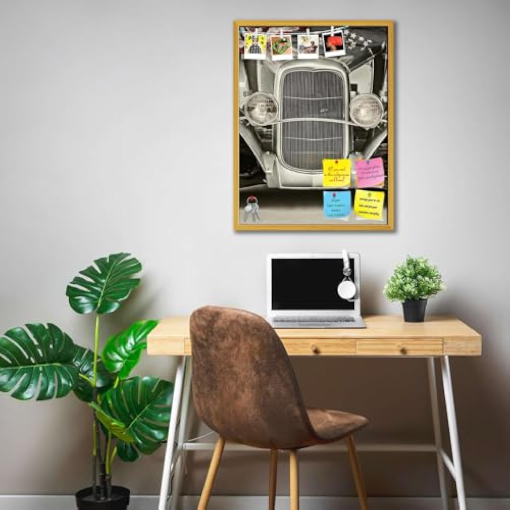 Hotrod Car with American Flag Bulletin Board Notice Pin Board