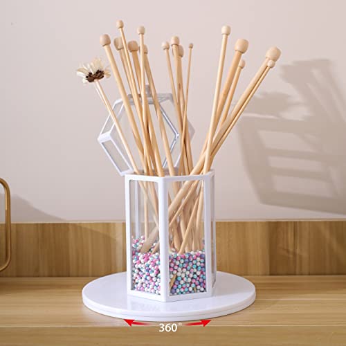 6 Inch Lazy Susan Turntable (360˚ Rotation) White Acrylic Ball Bearing Rotating Tray For Spice Rack Table Cake Kitchen Pantry Decorating Bathrooms Tv Laptop Computer Monitor, 30-Lb Load Capacity #TOP2