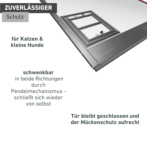 Windhager Katzenklappe, Katzentüre für Insektenschutz, Moskitoschutz-Zubehör für Katzen, ClipSystem, schwarz, 03333, 20 x 25 cm