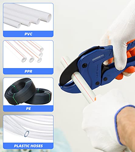 Urasisto Ratchet-Type Pipe And Pvc Cutter, One-Hand Fast Pipe Cutting Tool For Cutting 1-5/8 Inch Pvc Ppr Plastic Hoses And Pipe, Suitable For Home Working And Plumber #TOP5