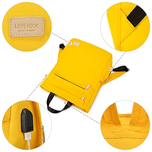 LOVEVOOK Canvas Backpack for Women 14", Lightweight Durable Commuter Travel Work Bag, Casual School Bookbag - Image 5