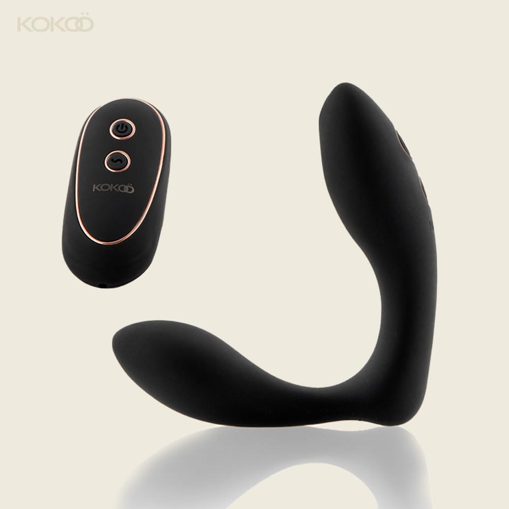Kokoö Stimolatore Prostatico e Anale con Telecomando Greta | 7 modalità di vibrazione, 3 velocità | Silicone, Motore Potente e Silenzioso, Ricaricabile Tramite USB e Impermeabile (Nero)