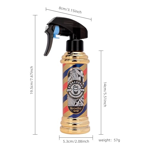 Barber Spray Bottle, Barber Stylist Fine Mist Sprayer, Refillable Container & Spray Bottle for Hairdressing, Cleaning, Plants 6.76 ounce(Golden)3