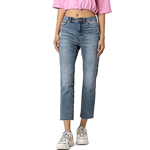 Image of ONLY Women's Straight Fit High Rise Jeans