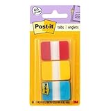 Post-it Durable IndexTabs, 1 Inch, Ideal For Binders and File Folders, Assorted Bright Colors, 36 per Dispenser (686-RYBT)