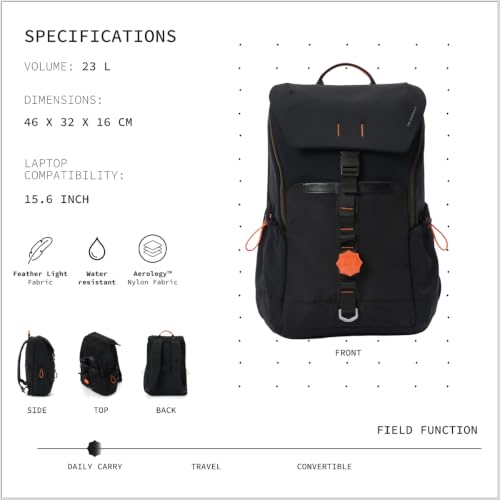 Image of Sidewalk 21L Laptop Backpack 15.6 Inch College Daily Carry | Water Resistant Easy Access Tech Slot Lightweight Nylon Padded Shoulder Straps Luggage Strap Side Bottle Pocket For Men Women