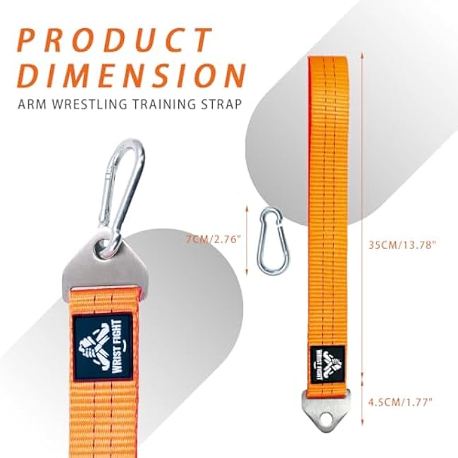 Heavy-Duty Arm Wrestling Training Strap for Pronation Strength with Stainless Steel Buckle and Carabiner ¨C Wrist and Grip Strengthener