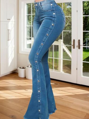 Bell Bottom Jeans for Women High Waisted Stretch Flared Jeans Flare Boyfriend Jeans Denim Flare Pants with Pockets2