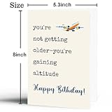 uugtcard Funny Birthday Card Gift for Men Women, Airplane Travel Themed Birthday Card for Him Her