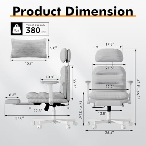 Image of GXJ Criss Cross Legged Office Chair with Flip-up Arms, Footrest, G800 Plus