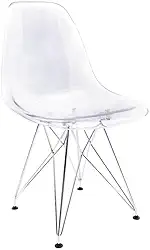 Cadeira Eames Transparente - Base Eiffel Cromada