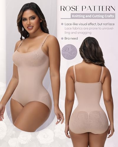 SHAPSHE Shapewear Bodysuits for Women Tummy Control Body Shaper Seamless Sculpting Snatched Low Back Waist Body Suit3