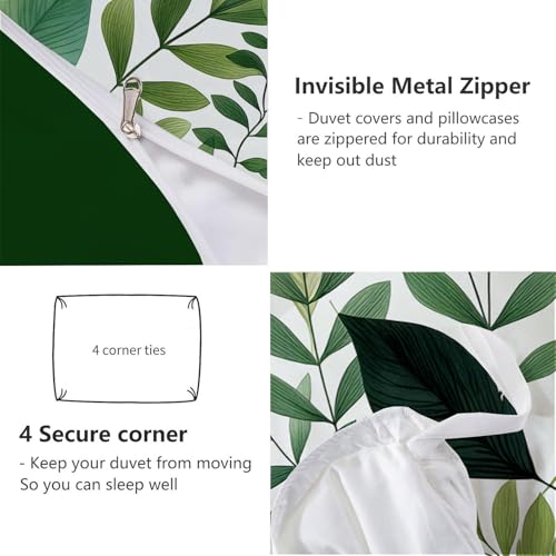 Housse de couette 140x200 microfibre douce feuillage de luxe