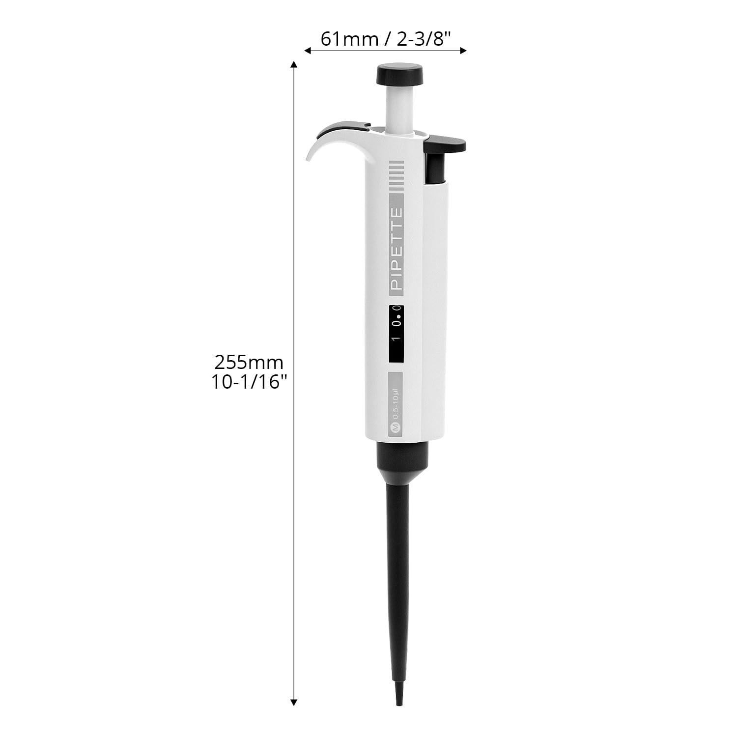 QWORK® 0.5μl-10μl Pipetta micropipetta da laboratorio a canale singolo ad alta precisione regolabile