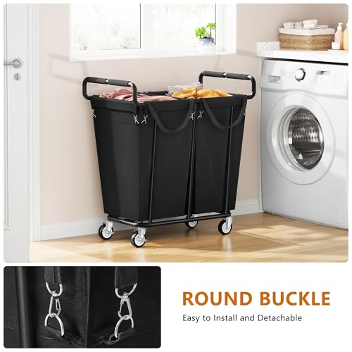 Image of Gewudraw Laundry Sorter with Wheels, 95-Gallon Heavy Duty Laundry Hamper