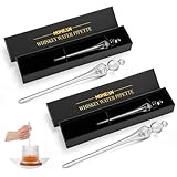 Hohean 2 Pack Whiskey Glass Water Pipette with Gift Box, Fashion Glass Pipette Water Dropper for Diluting Whiskey, Elegant Gift for Bourbon, Gin, and Rum Enthusiasts, Compact and Portable