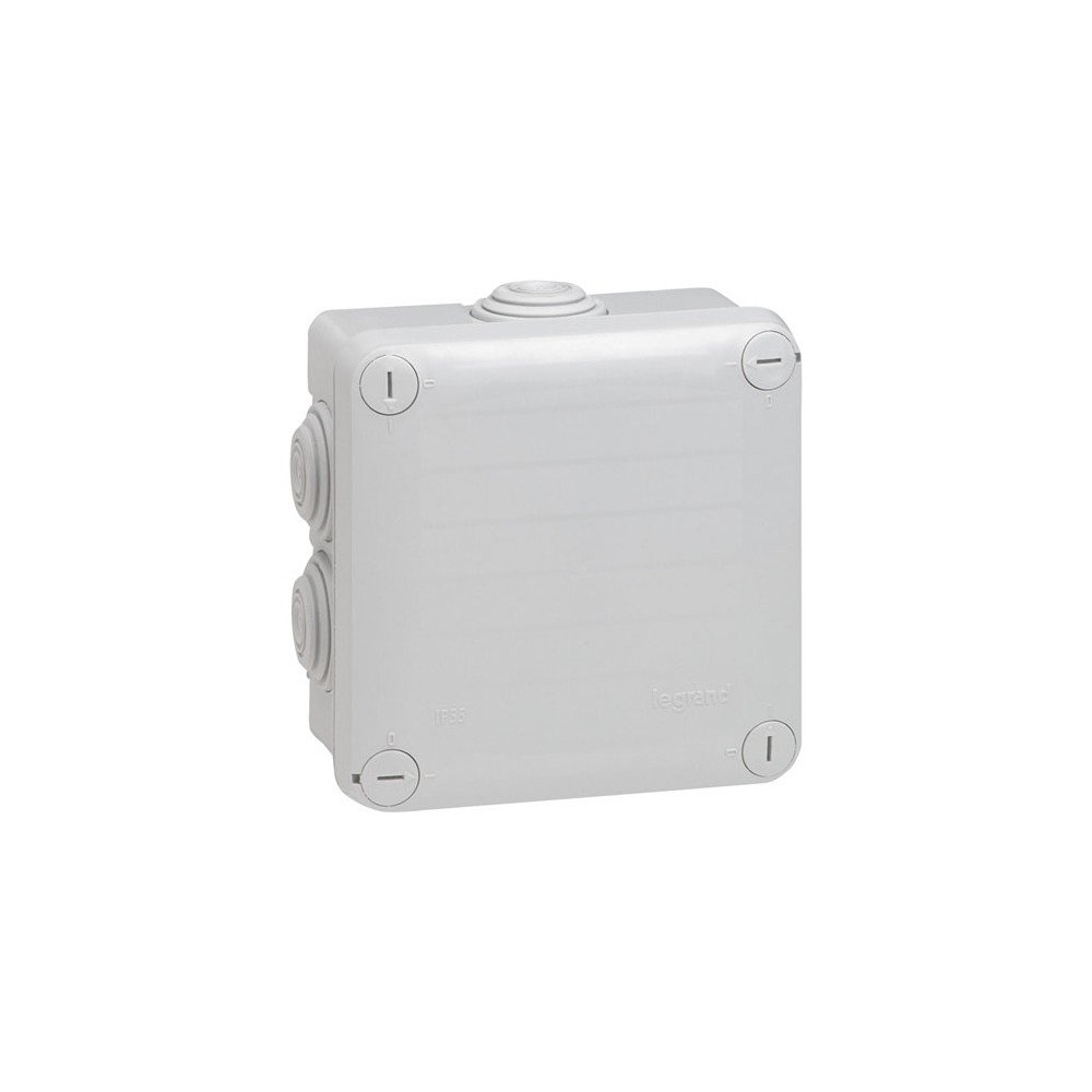 Legrand 092022 Plexo Square Junction Box, Dimensions 105 mm x 105 mm x 55 mm, Grey