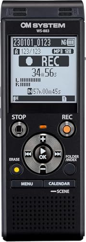 OM SYSTEM WS-883 hochwertiger digitaler Voice Rekorder mit integrierten Stereomikrofonen, Direkt-USB, Rauschunterdrückung, 8 GB interner Speicher, VCVA, schwarz OM SYSTEM WS-883 hochwertiger digitaler Voice Rekorder mit integrierten Stereomikrofonen, Direkt-USB, Rauschunterdrückung, 8 GB interner Speicher, VCVA, schwarz