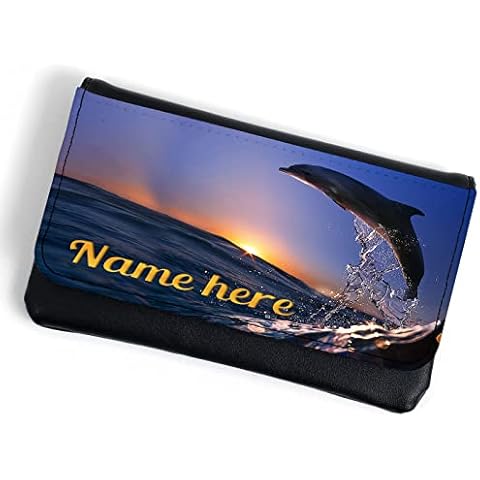 Personalised Ladies Tobacco Pouch Dolphin Rolling Cigarette Baccy Case Wallet Pretty Cute Smoking Gift ST078 Cover