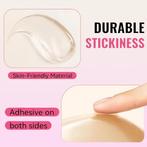Double Sided Sticky Bra Inserts Reusable Push Up Lift Self-Adhesive Pads for Strapless, Bikini, Swimsuit, and Sports Bras3