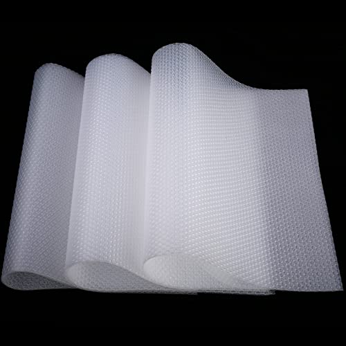 PSISO 8 PCS Refrigerator Mats, EVA Refrigerator Liners for Shelves Washable Can Be Cut Fridge Shelf Liner Waterproof Fridge Pads Mat Drawer Table Placemats (Clear)