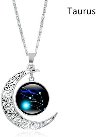 Vista 2 de Aniywn Collar con dije de cadena de constelación de luna 12, joyería de regalo, regalo para mujeres, mamá, esposa y niñas