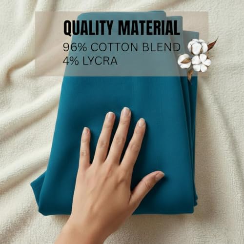 Image of DIGITAL SHOPEE Women Regular Fit Elastic Waist Full Length Cotton Formal Trouser for Casual Wear, Office Wear